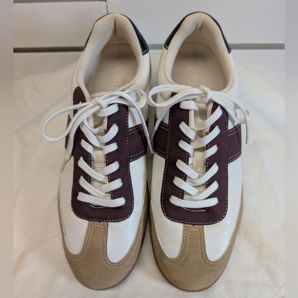 J. CREW Women’s Field Sneakers Honey Burgundy Size 9 NWOB